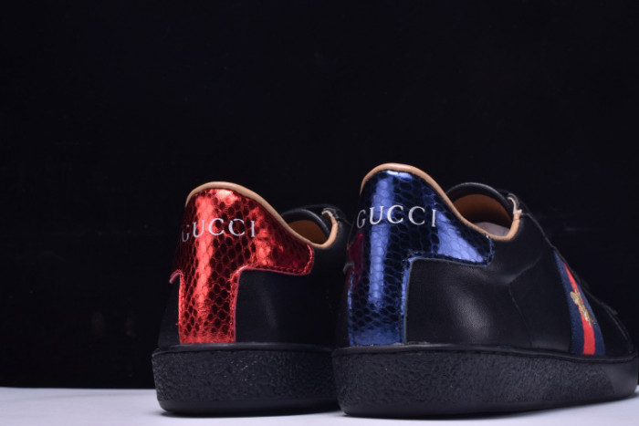 GUCCI Ace Embroidered Low-Top Sneaker black with bee mens 431942-A38G0