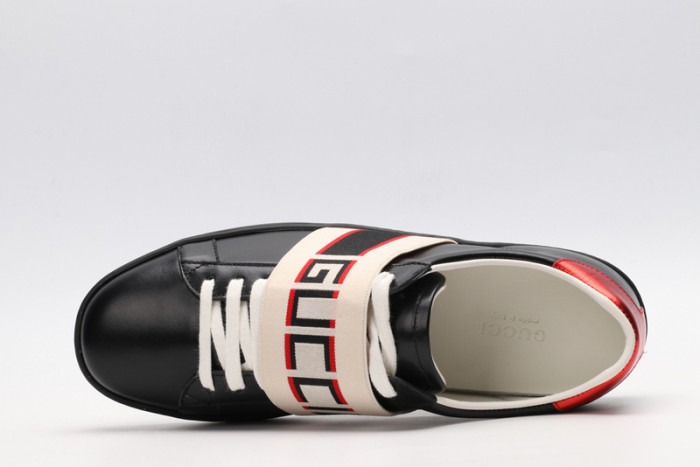 Gucci Ace Embroidered Low-Top Sneaker black