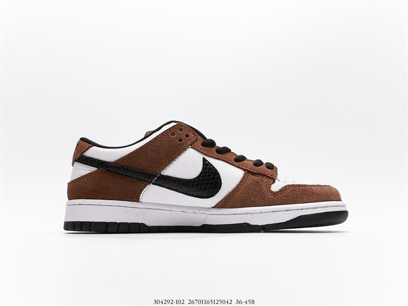 Nike SB Dunk Low White Black Trail End Brown 304292-102