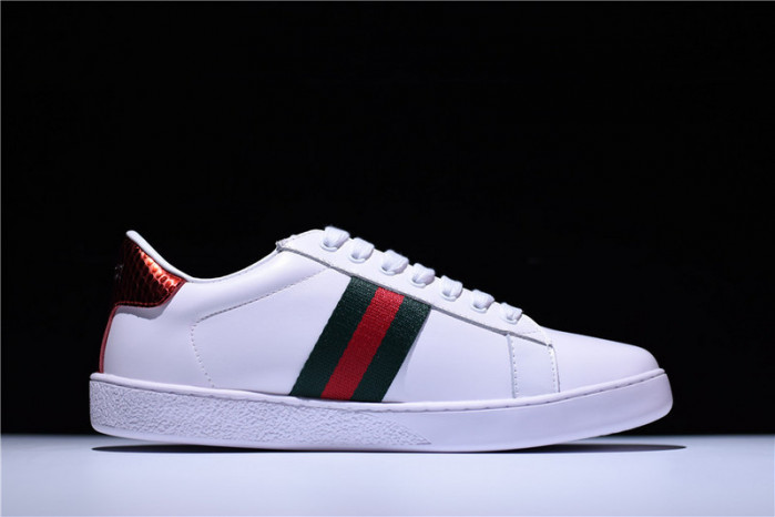 GUCCI Ace Embroidered Low-Top Sneaker white with bee