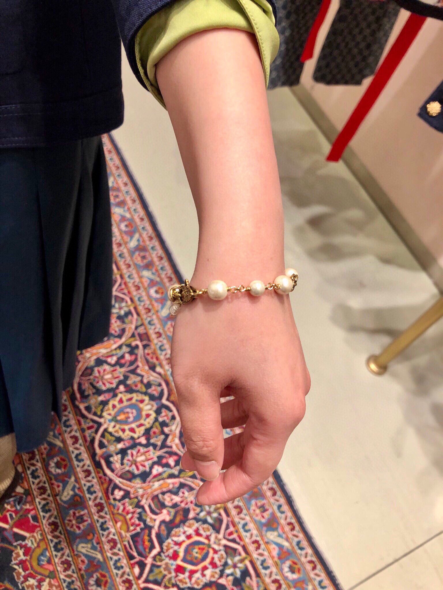Dior bracelet gold pearls