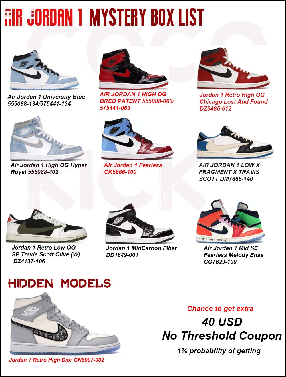 Air Jordan 1 Mystery Box (Get A Pair At Random) 0524aj1-01