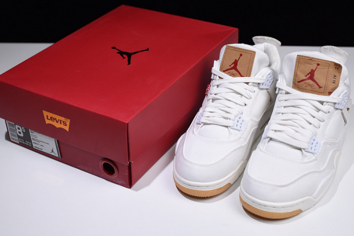 Levis x Air Jordan 4 White AO2571-100