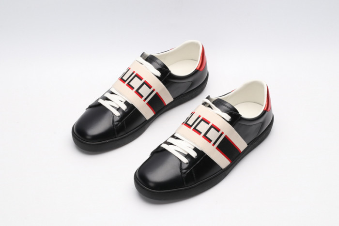 Gucci Ace Embroidered Low-Top Sneaker black