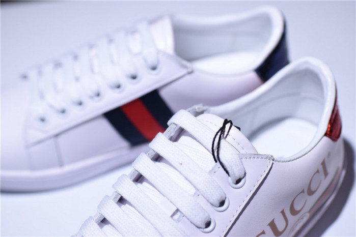GUCCI ACE EMBROIDERED LOW-TOP SNEAKER WITH LOGO