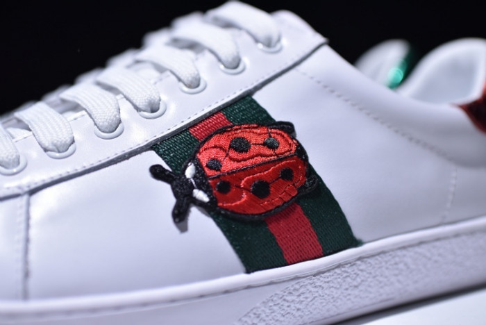 Gucci Ace Embroidered Low-Top Sneaker with ladybird