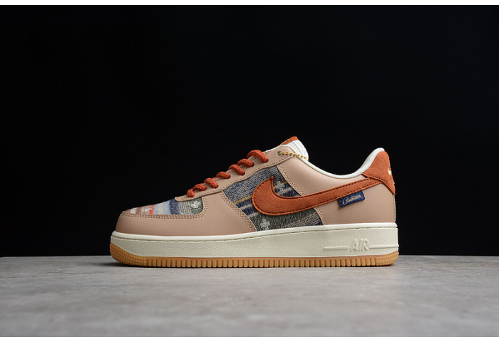 Nike Air Force 1 07 ESS White Brown Metallic Gold CW2288-686