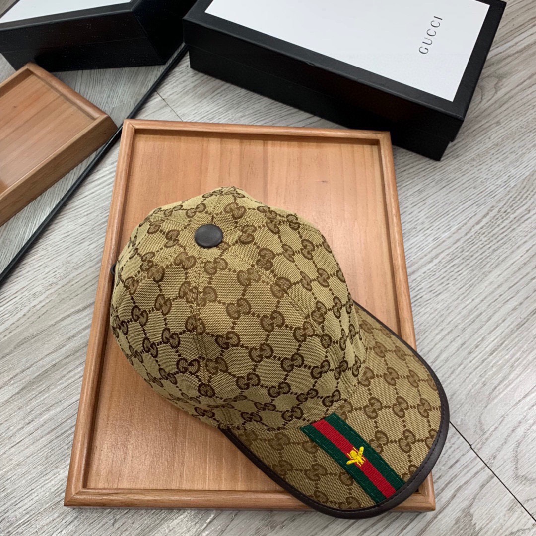 Gucci printed cap brown