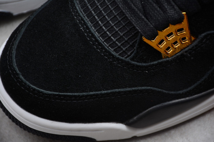 Air Jordan 4 Royalty Black/Metallic Gold-White mens 308497-032