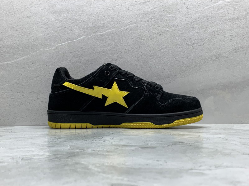 GT A Bathing Ape Bape Sk8 Sta Black Electric Yellow