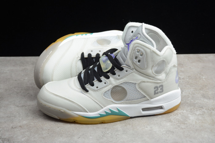Off-White Air Jordan 5 white green purple CT8480-105