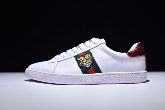 Gucci Ace Embroidered Low-Top Sneaker with TIGER MENS