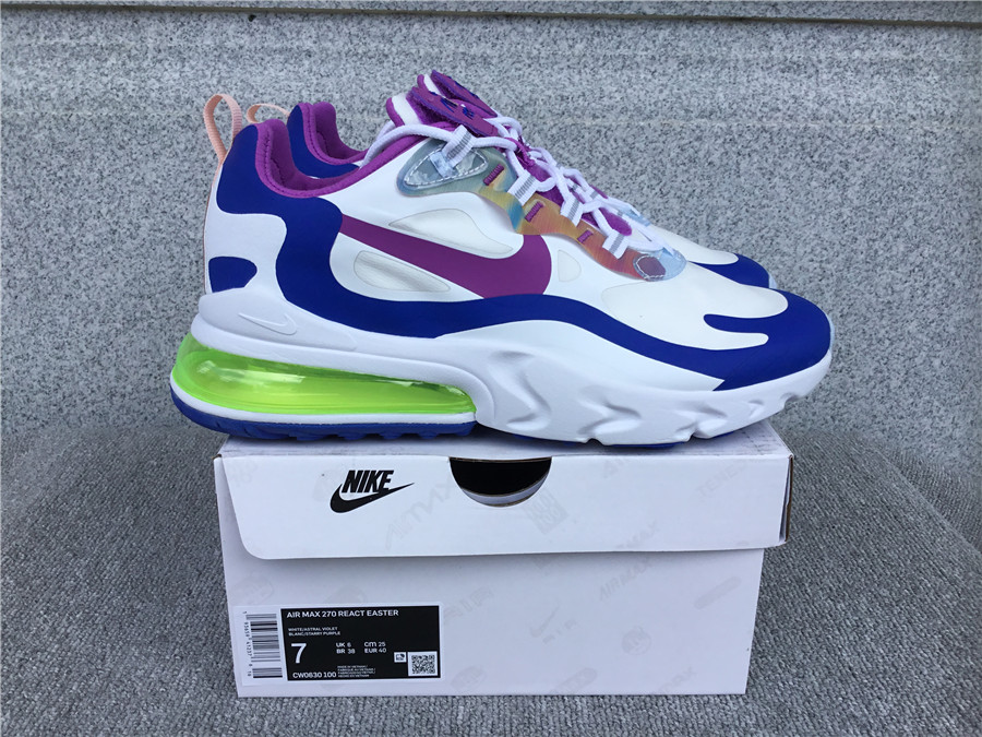 Nike Air Max 270 React Air Cushioned Running Shoe CW0630-100