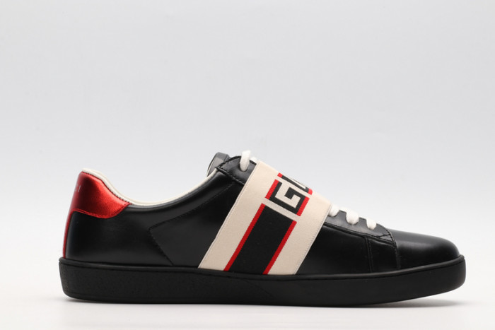 Gucci Ace Embroidered Low-Top Sneaker black