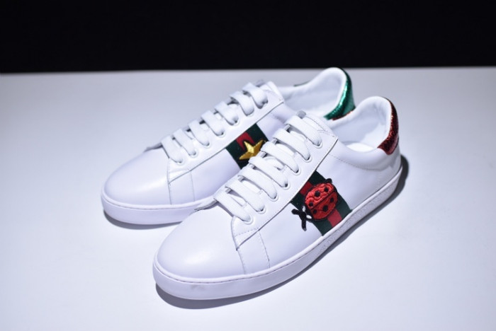 Gucci Ace Embroidered Low-Top Sneaker with ladybird