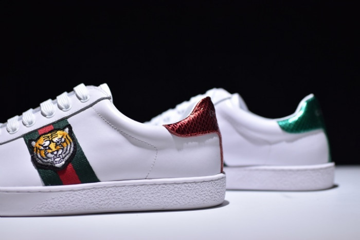 Gucci Ace Embroidered Low-Top Sneaker with TIGER MENS