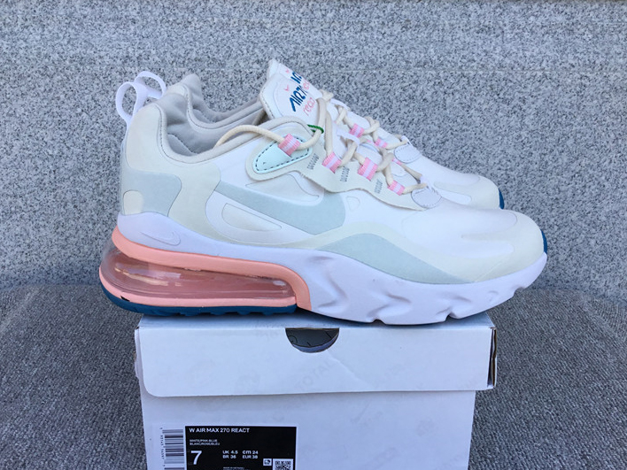 Nike Air Max 270 React Air Cushioned Running Shoe AO6174-100