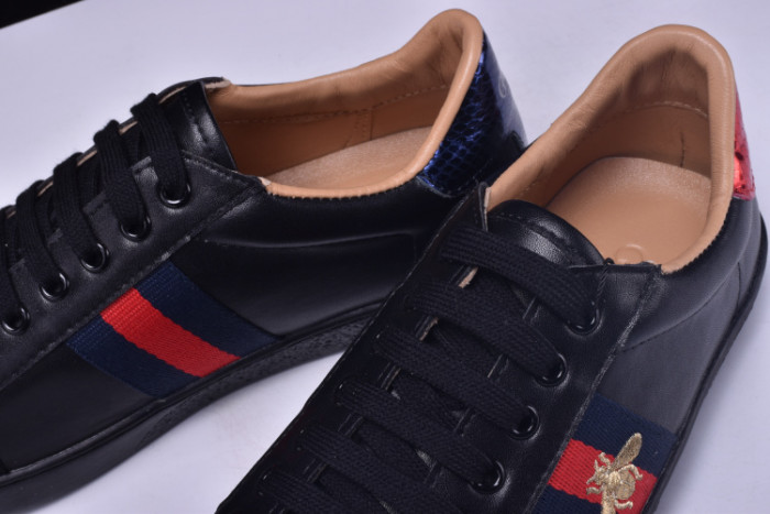 GUCCI Ace Embroidered Low-Top Sneaker black with bee mens 431942-A38G0