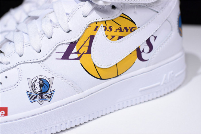 Supreme X Nike Air Force 1 Mid NBA Teams White Aq8017-100