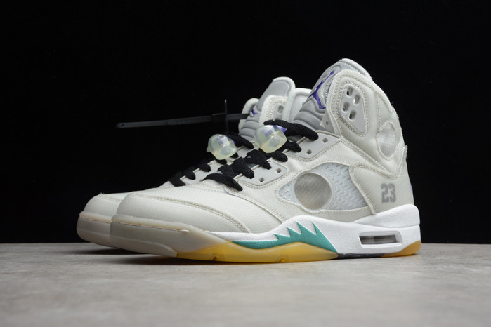 Off-White Air Jordan 5 white green purple CT8480-105