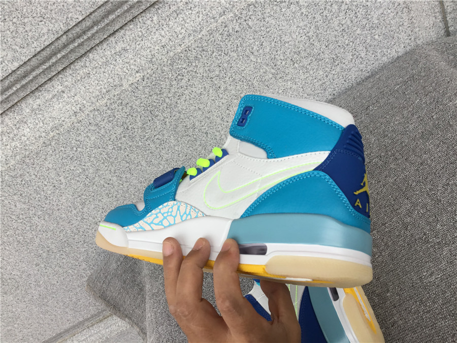 Air Jordan Legacy 312 Mandarin Duck White and Blue Stitching