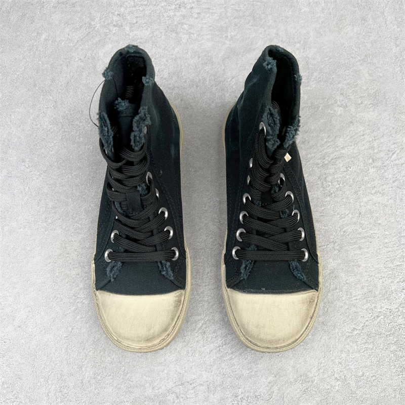 Balenciaga Paris Distressed High Top Sneakers Black 688752W3RC11090