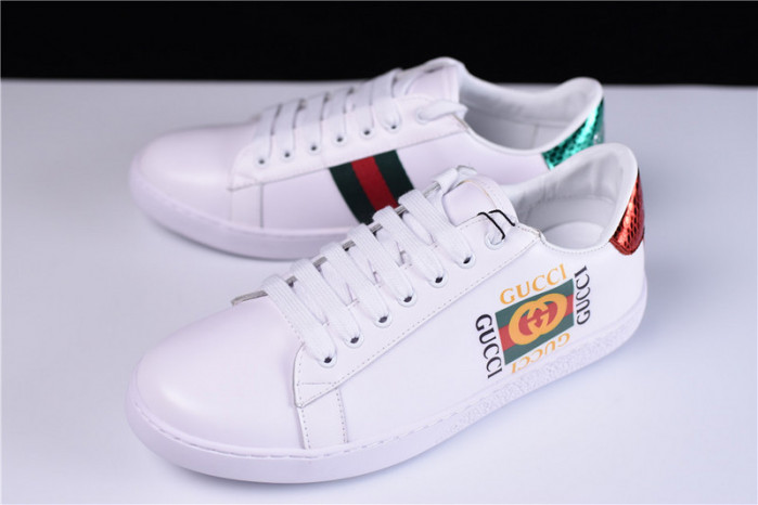 GUCCI ACE EMBROIDERED LOW-TOP SNEAKER WITH GG LOGO
