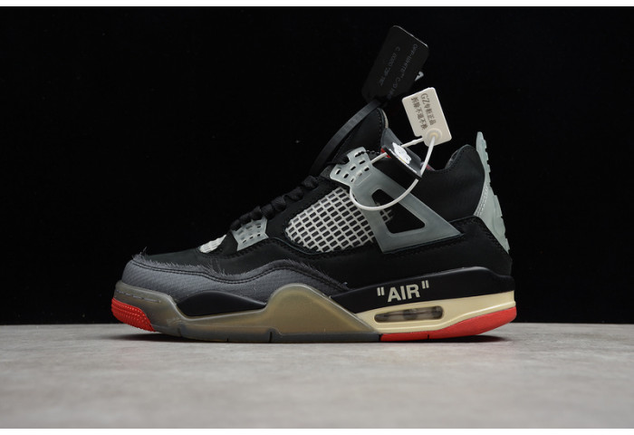 Off-White x Air Jordan 4 Bred Black/Red CV9388-001