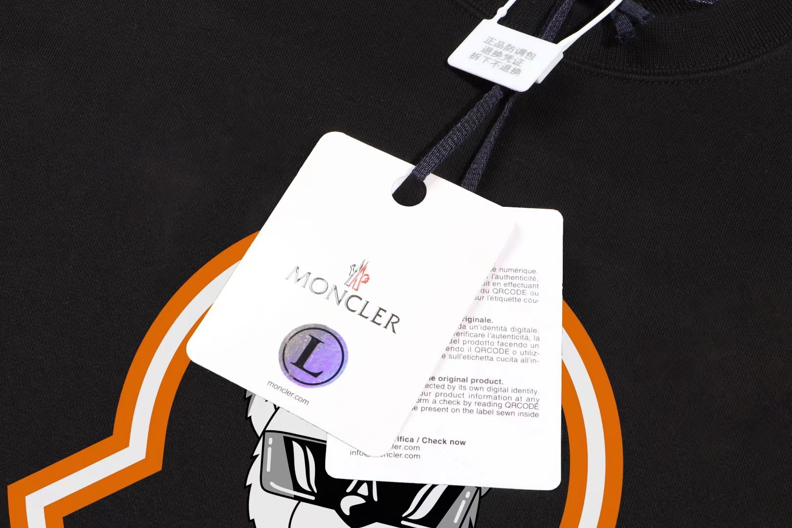 Moncler bear print T-shirt black