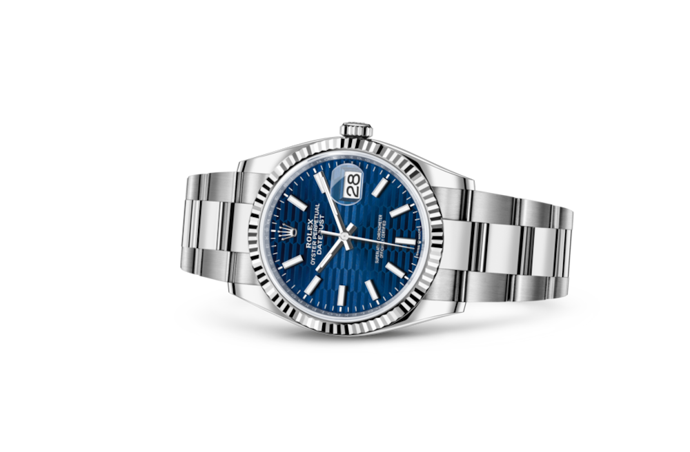 LadyRolex DATEJUST 36 Bright Blue, Fluted Moti，126234