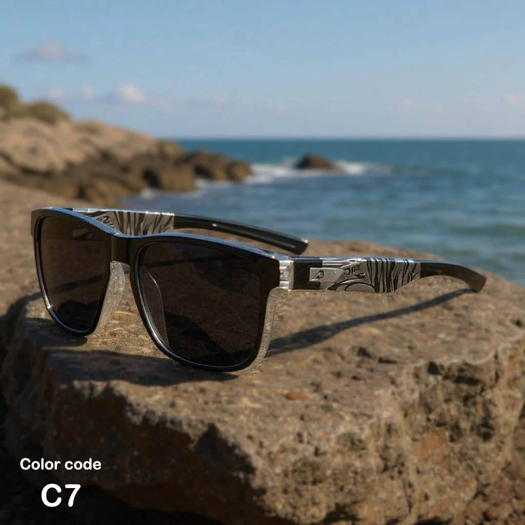 Crystal Graffiti Polarized Square Sunglasses