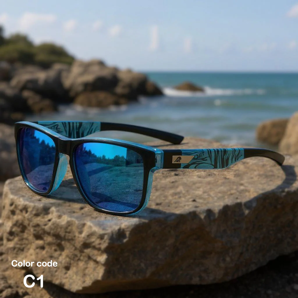 Crystal Graffiti Polarized Square Sunglasses