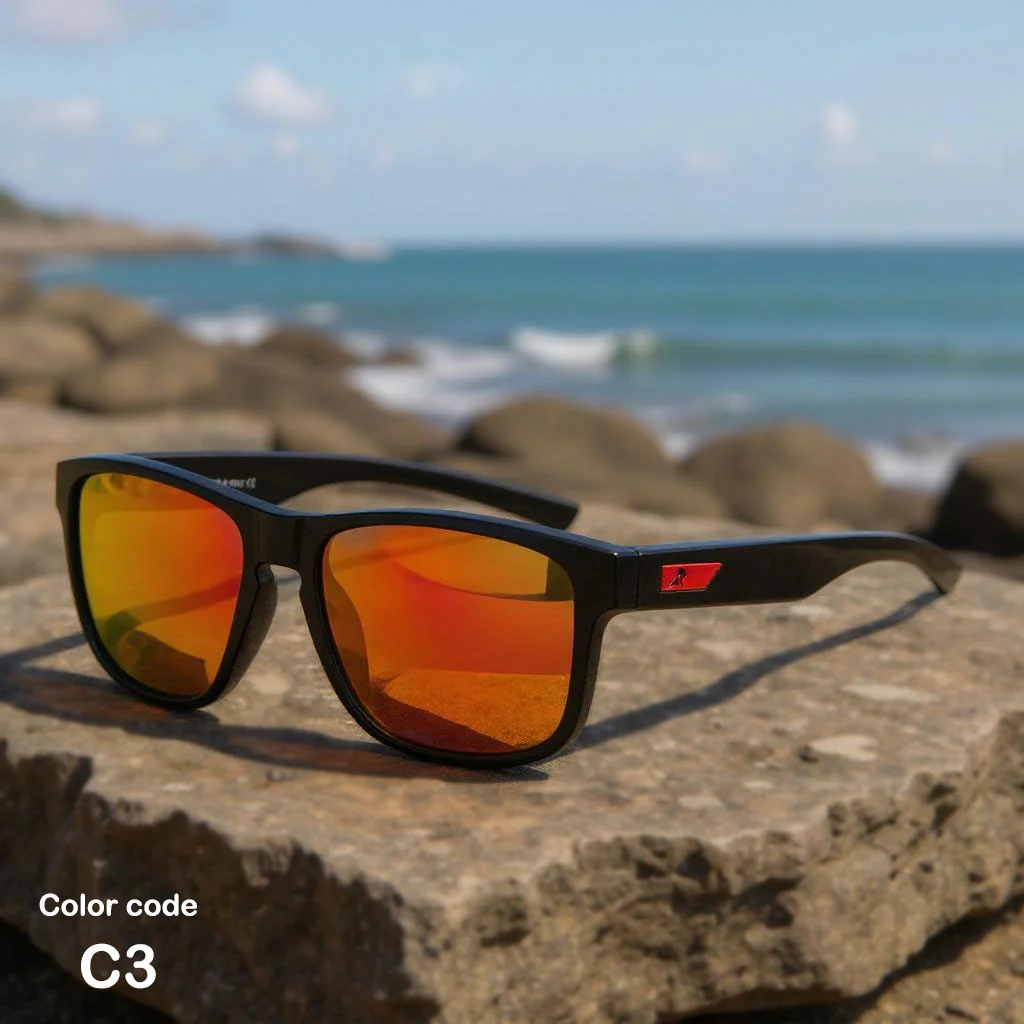 Crystal Graffiti Polarized Square Sunglasses