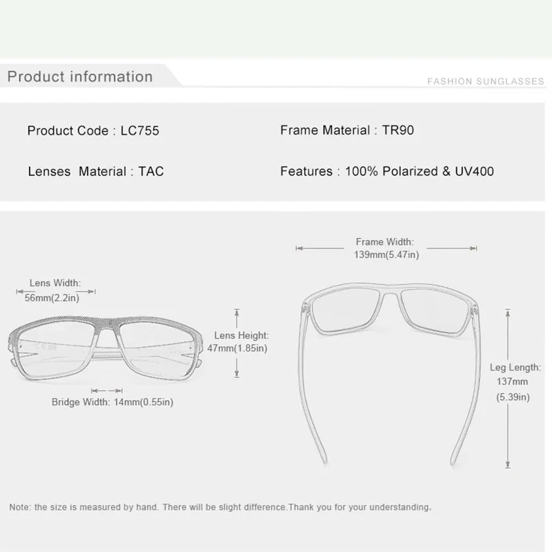 Classic Polarized Square Sunglasses
