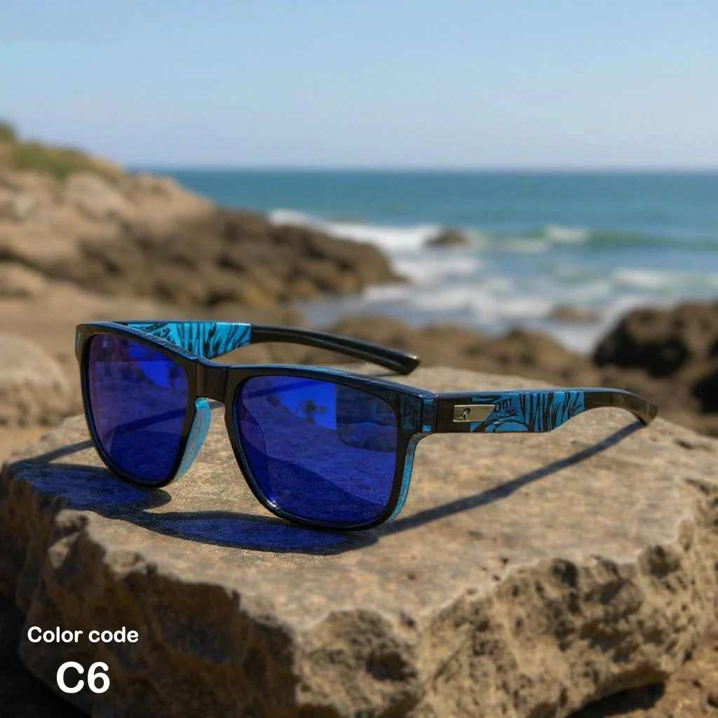 Crystal Graffiti Polarized Square Sunglasses