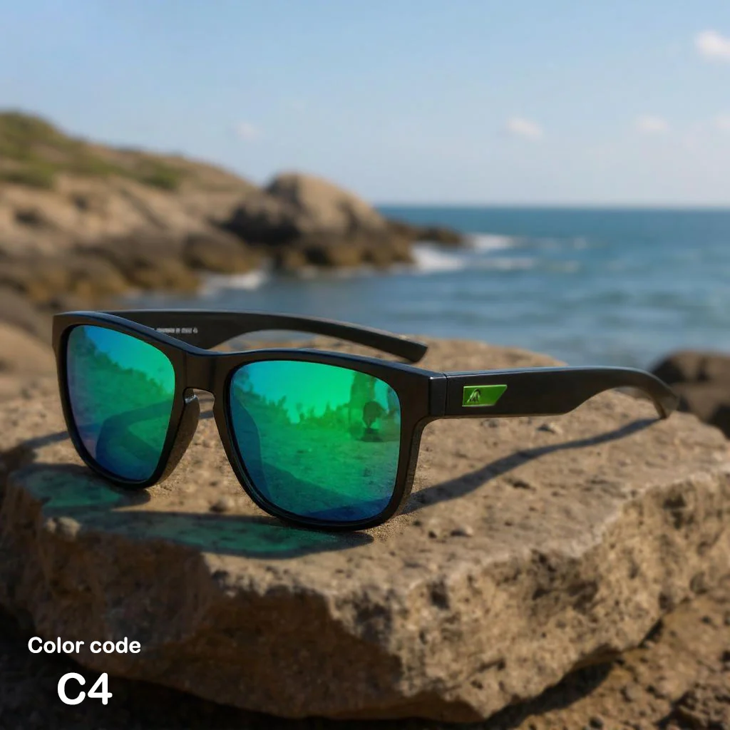 Crystal Graffiti Polarized Square Sunglasses