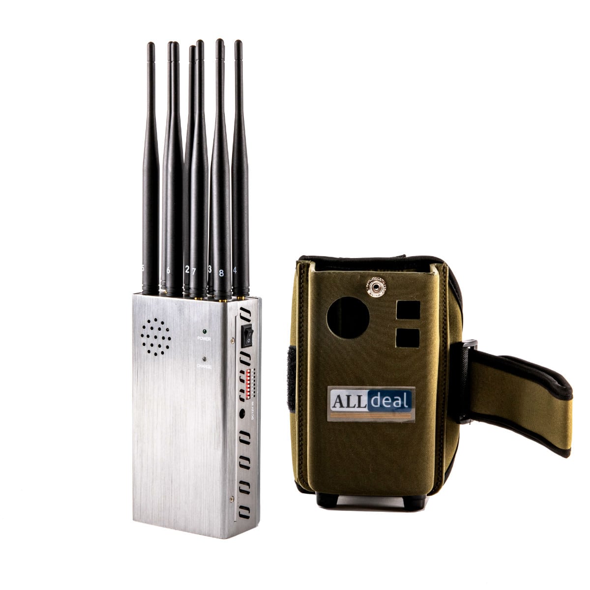 8 Bands Handheld GPS WIFI 5G Cell phone Jammer radius up to 20 meters,8000mAh (8W)