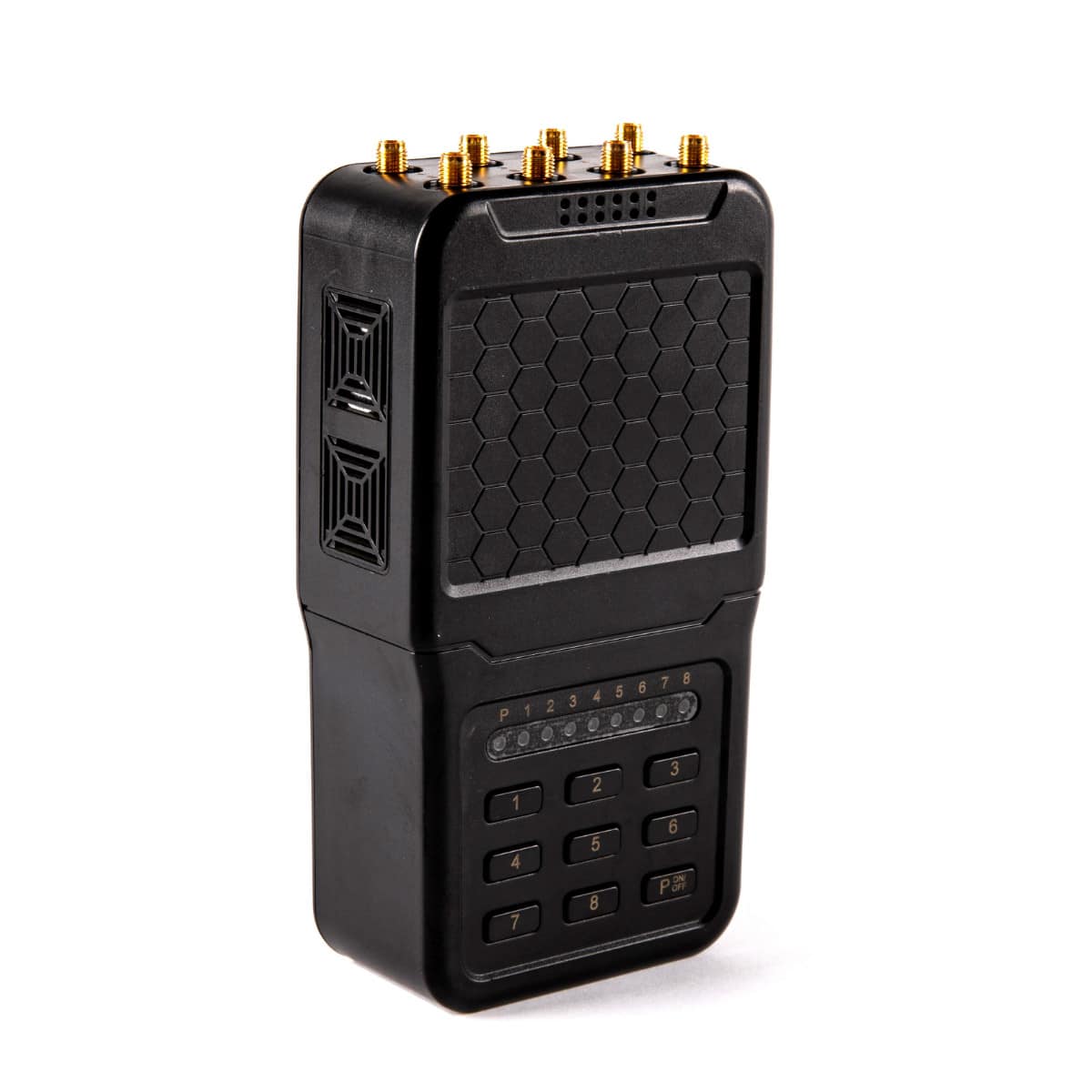 8 Antenas Handheld 5G GPS Jammer of ABS shell with Excellent Cooling Systerm,radius up to 15 meters,4700mAh (5.6W)