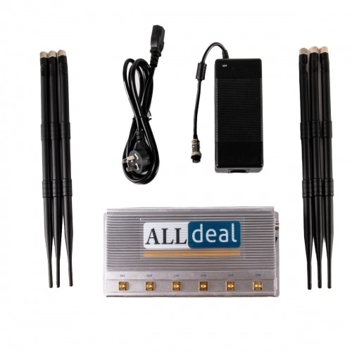 6 Bands Powerful Desktop Jammer with 2 External Fans, Coverage: 40 meters