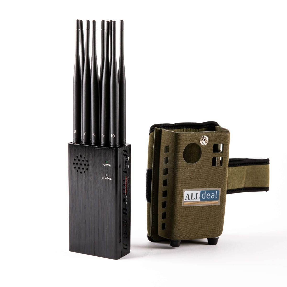 The Latest 10 Antennas Portable 5G LOJACK GPS Jammer,Radius up to 15m ,8000mAh (10W)