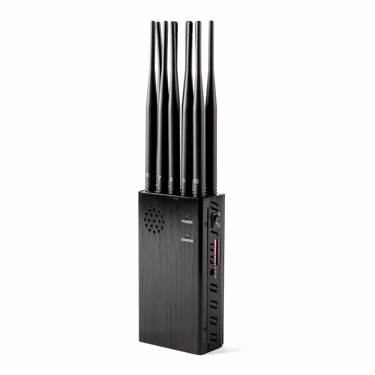 The Latest 10 Antennas Portable 5G LOJACK GPS Jammer,Radius up to 15m ,8000mAh (10W)
