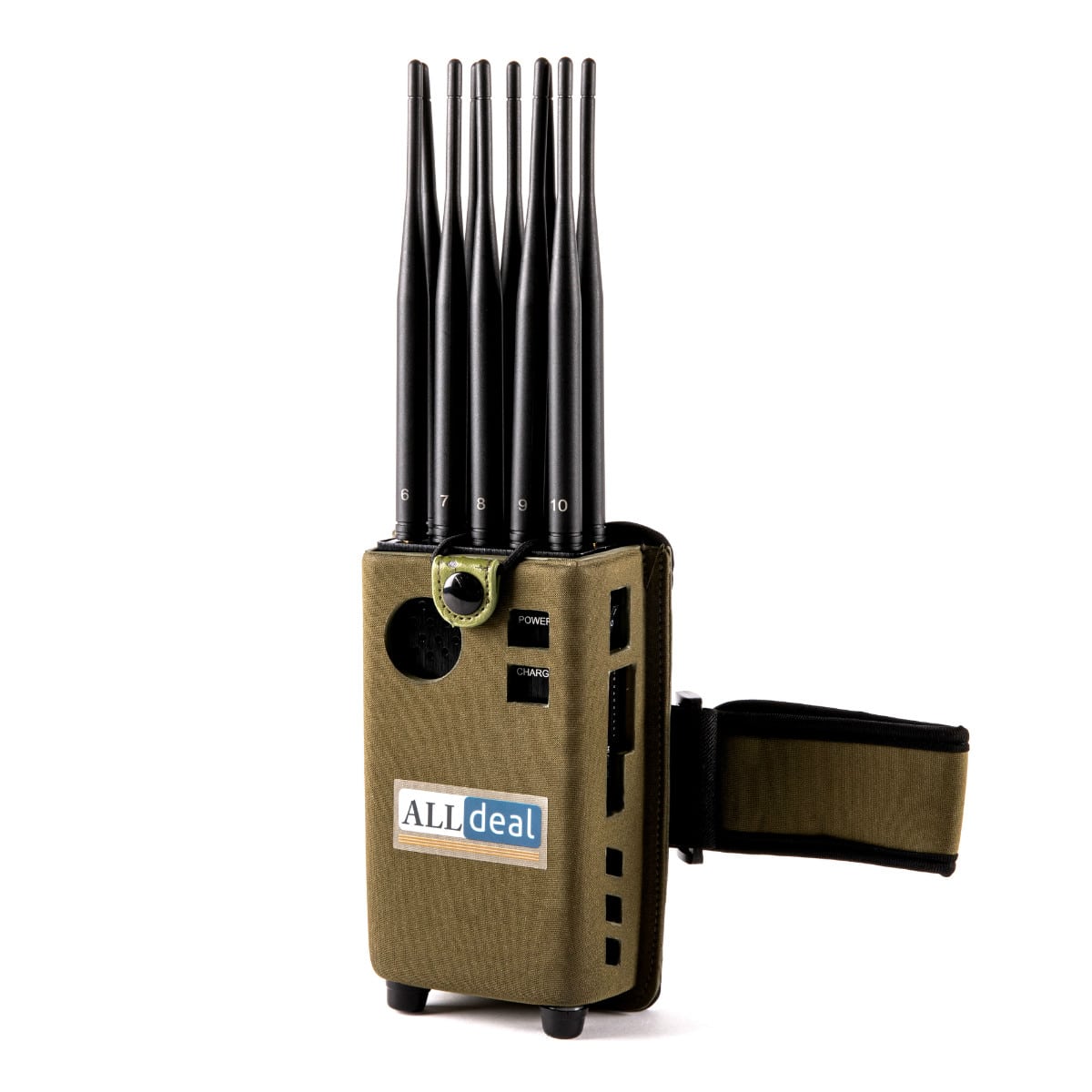 The Latest 10 Antennas Portable 5G LOJACK GPS Jammer,Radius up to 15m ,8000mAh (10W)