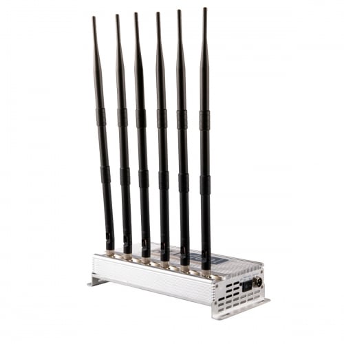 6 Bands Powerful Desktop Jammer with 2 External Fans, Coverage: 40 meters
