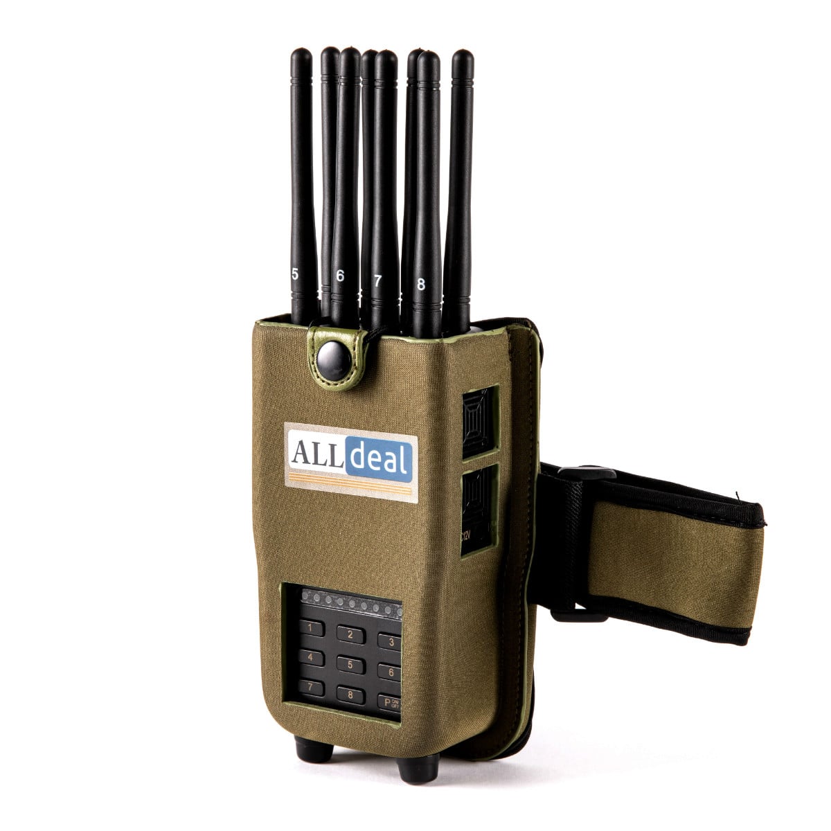 8 Antenas Handheld 5G GPS Jammer of ABS shell with Excellent Cooling Systerm,radius up to 15 meters,4700mAh (5.6W)
