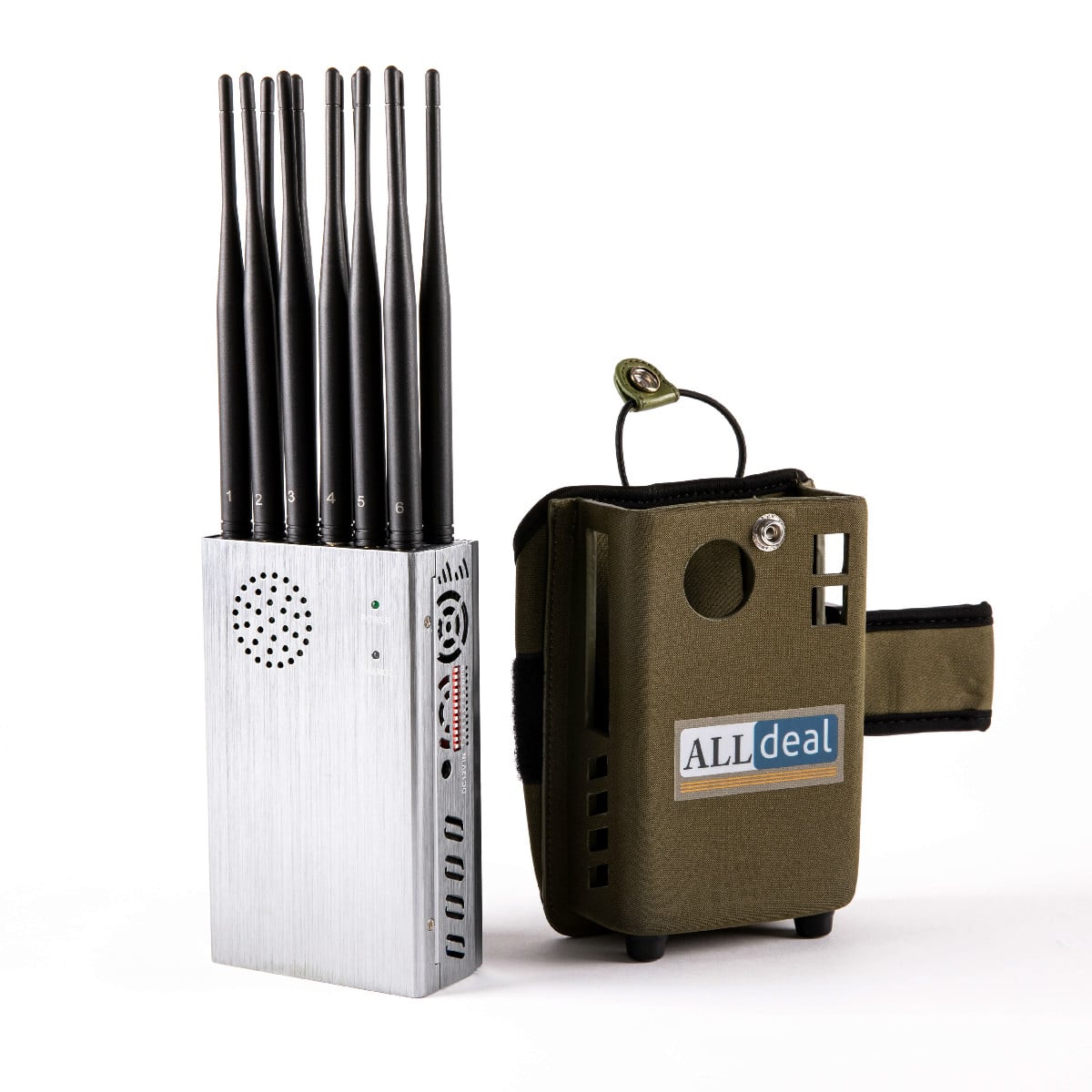 ALLDEAL 12 Antennas Portable 5G LTE Cell Jammer 5.8G Wi-Fi Scrambler,Radius up to 20m ,12000mAh (12W)