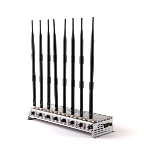High powerful Lora Signal Jammer with 8 Antennas indoor using adjustable 64W output power Radius up to 80m