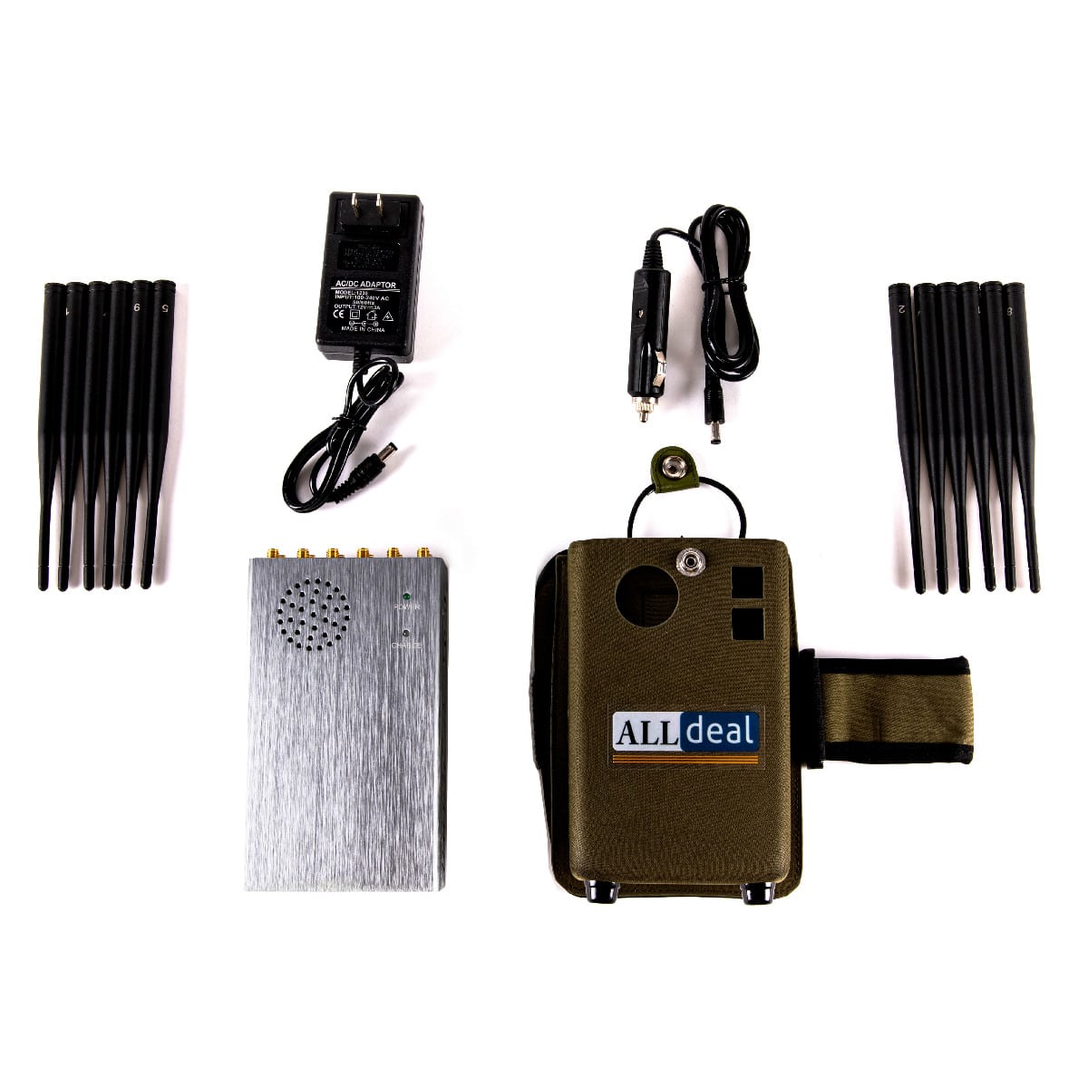 ALLDEAL 12 Antennas Portable 5G LTE Cell Jammer 5.8G Wi-Fi Scrambler,Radius up to 20m ,12000mAh (12W)