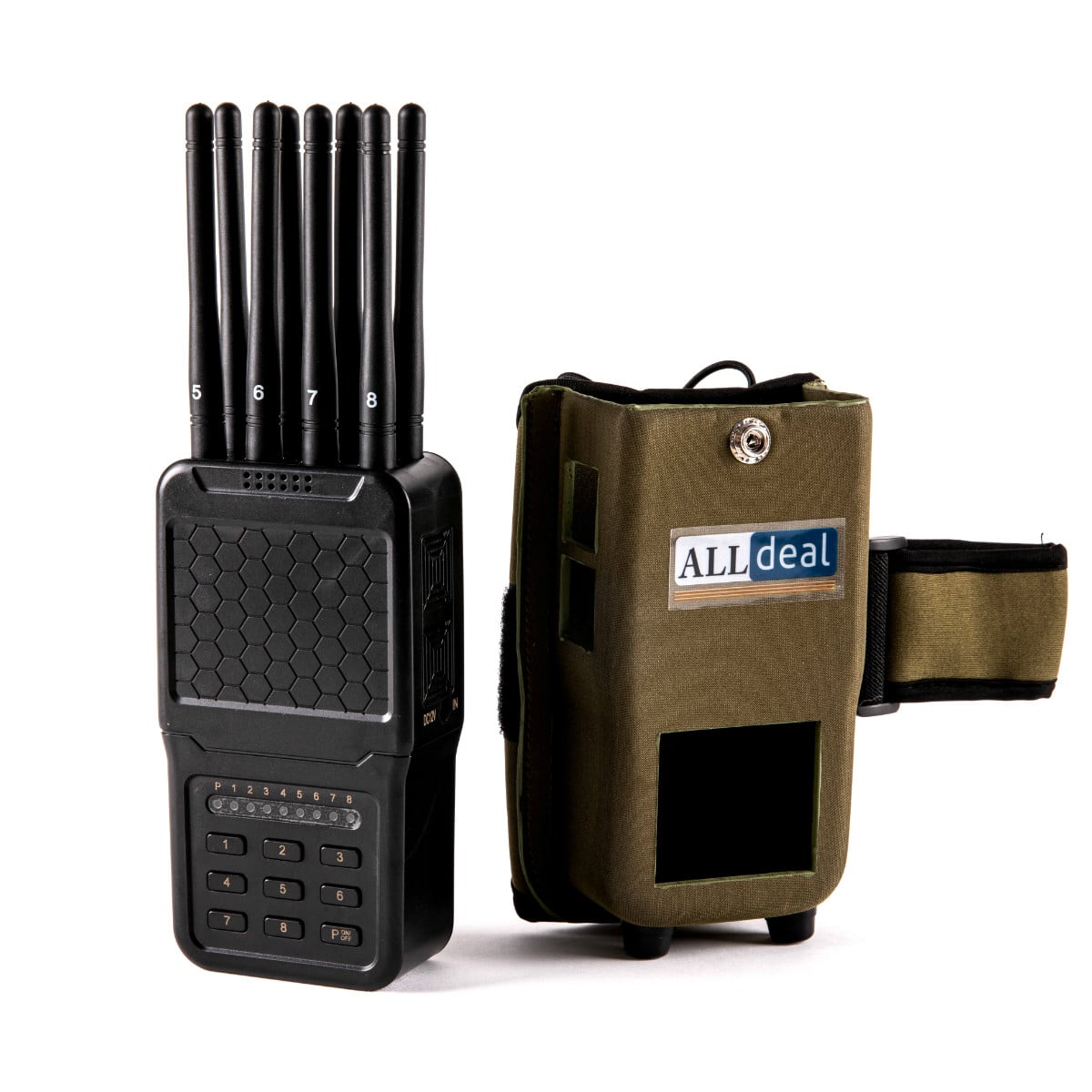 8 Antenas Handheld 5G GPS Jammer of ABS shell with Excellent Cooling Systerm,radius up to 15 meters,4700mAh (5.6W)