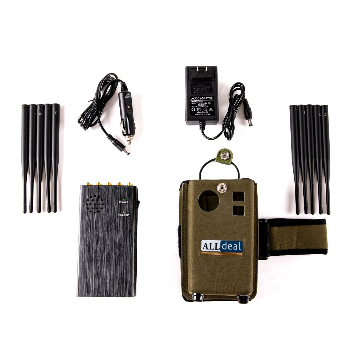 The Latest 10 Antennas Portable 5G LOJACK GPS Jammer,Radius up to 15m ,8000mAh (10W)