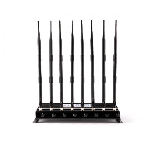 Adjustable 8 Antennas 5G 4G LTE WIFI Bluetooth Signal Jammer 24W Up to 50M
